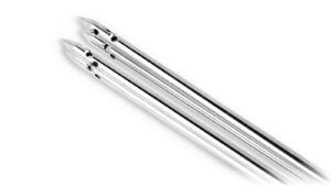 Matching needle bore and hole pattern to brine viscosity